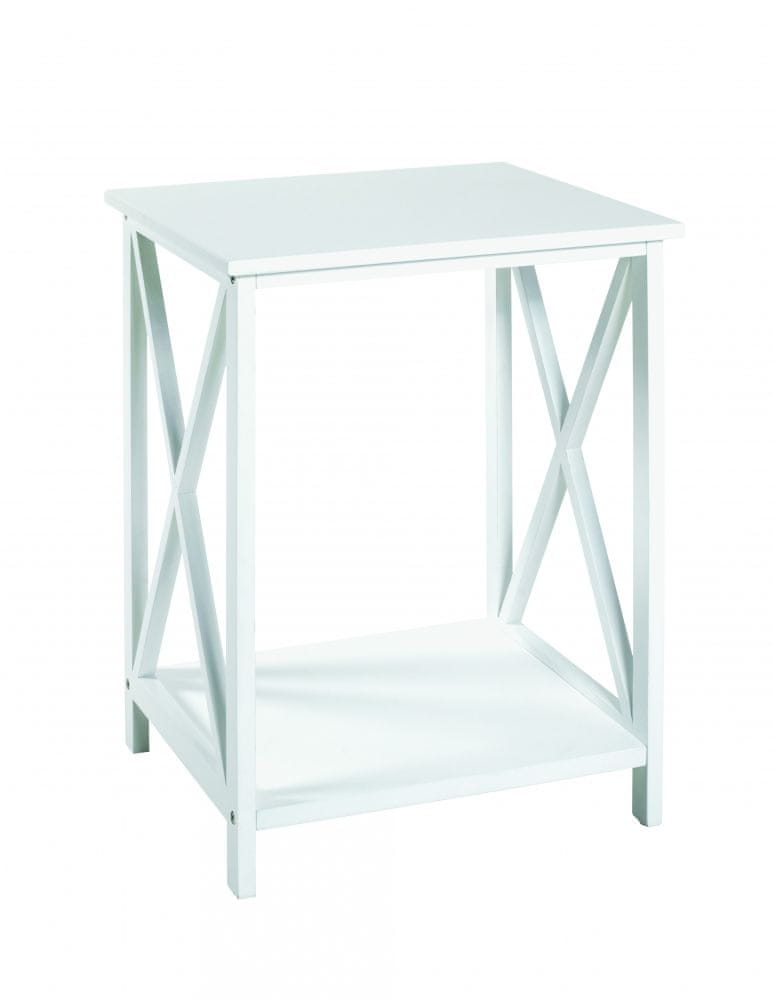 Mørtens Furniture Odkladací stolík Lerinet, 44 cm, biela